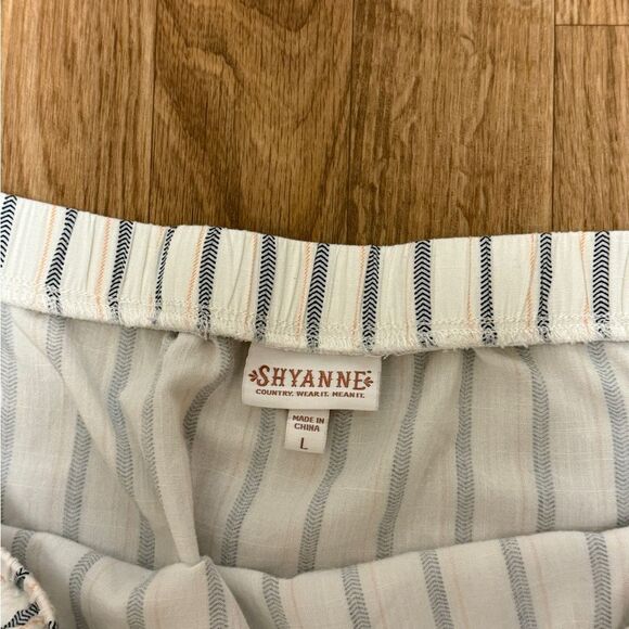 Shyanne Off Shoulder Boho Western Striped Bell Sleeve Blouse - Picture 2 of 3